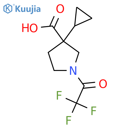 3-Cyclopropyl-1-(2,2,2-trifluoroacetyl)pyrrolidine-3-carboxylic acid structure