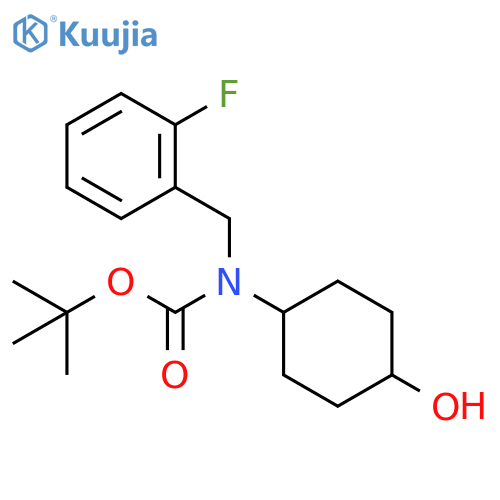 tert-butyl N-(2-fluorophenyl)methyl-N-(1r,4r)-4-hydroxycyclohexylcarbamate structure
