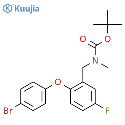tert-butyl N-{2-(4-bromophenoxy)-5-fluorophenylmethyl}-N-methylcarbamate structure