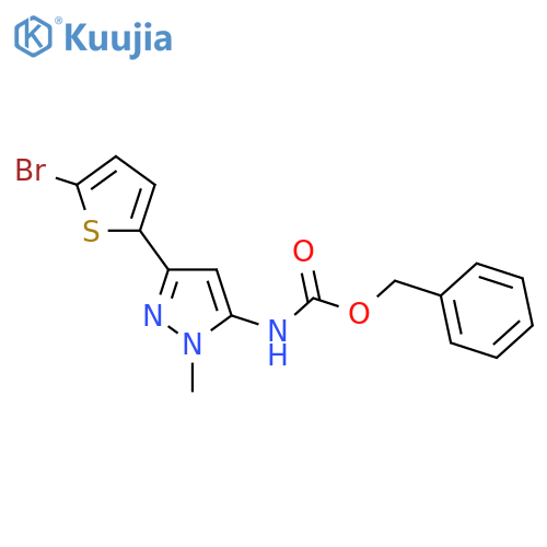 benzyl N-3-(5-bromothiophen-2-yl)-1-methyl-1H-pyrazol-5-ylcarbamate structure