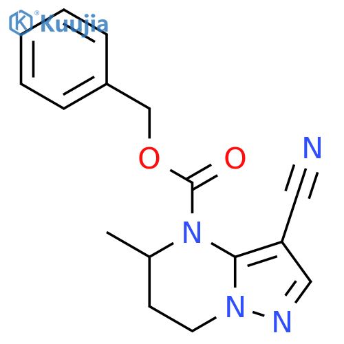 benzyl 3-cyano-5-methyl-4H,5H,6H,7H-pyrazolo1,5-apyrimidine-4-carboxylate structure