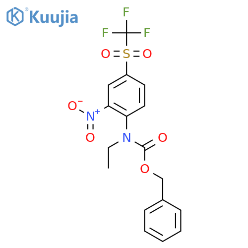 benzyl N-ethyl-N-(2-nitro-4-trifluoromethanesulfonylphenyl)carbamate structure