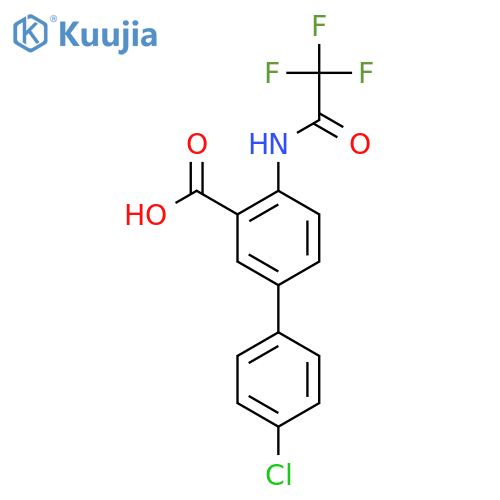 4'-chloro-4-(2,2,2-trifluoroacetamido)-1,1'-biphenyl-3-carboxylic acid structure