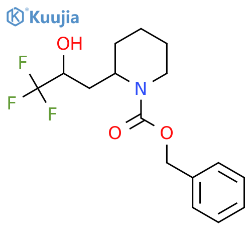 Benzyl 2-(3,3,3-trifluoro-2-hydroxypropyl)piperidine-1-carboxylate structure