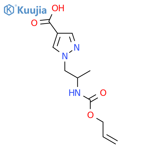 1-(2-{[(prop-2-en-1-yloxy)carbonyl]amino}propyl)-1H-pyrazole-4-carboxylic acid structure