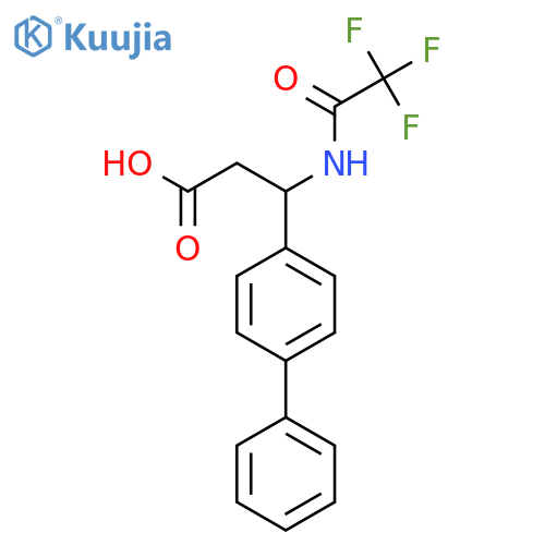 3-{1,1'-biphenyl-4-yl}-3-(2,2,2-trifluoroacetamido)propanoic acid structure