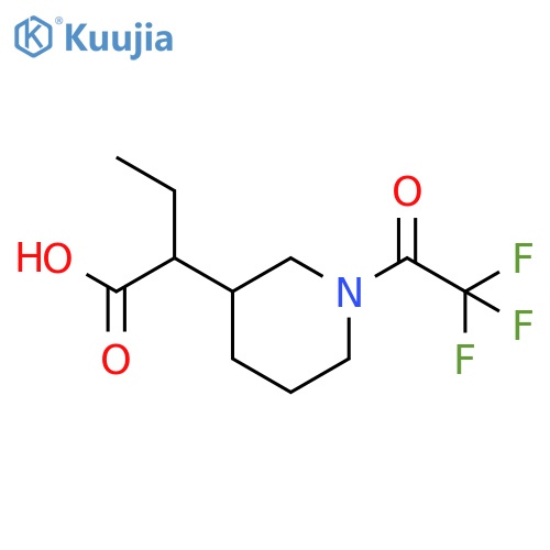 2-1-(2,2,2-trifluoroacetyl)piperidin-3-ylbutanoic acid structure