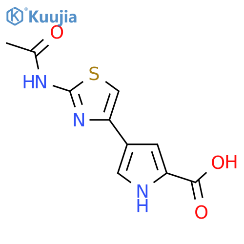 4-(2-acetamido-1,3-thiazol-4-yl)-1H-pyrrole-2-carboxylic acid structure