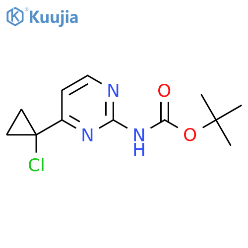 tert-butyl N-4-(1-chlorocyclopropyl)pyrimidin-2-ylcarbamate structure