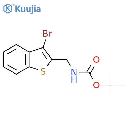 tert-butyl N-(3-bromo-1-benzothiophen-2-yl)methylcarbamate structure