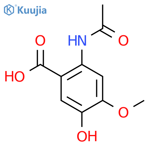 2-Acetamido-5-hydroxy-4-methoxybenzoic acid structure