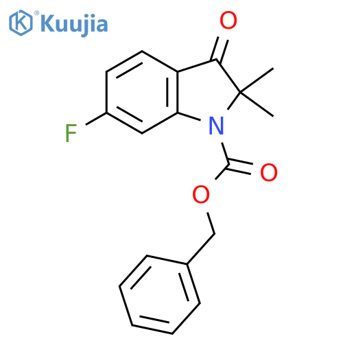 benzyl 6-fluoro-2,2-dimethyl-3-oxo-2,3-dihydro-1H-indole-1-carboxylate structure