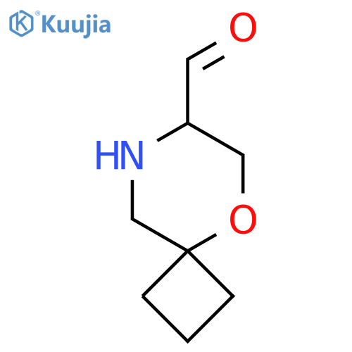 5-oxa-8-azaspiro3.5nonane-7-carbaldehyde structure