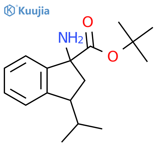 tert-butyl 1-amino-3-(propan-2-yl)-2,3-dihydro-1H-indene-1-carboxylate structure