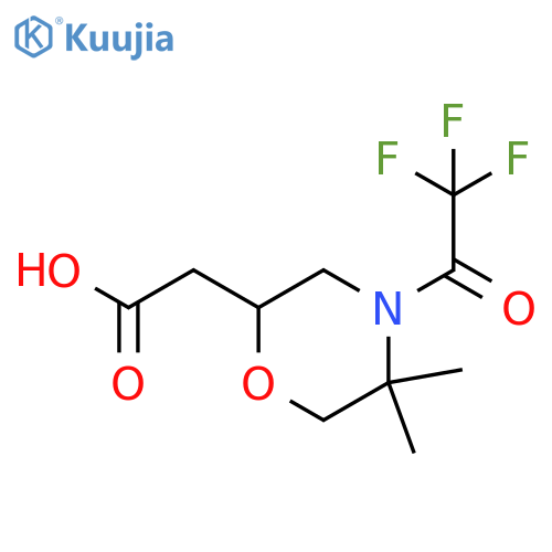 2-5,5-dimethyl-4-(2,2,2-trifluoroacetyl)morpholin-2-ylacetic acid structure