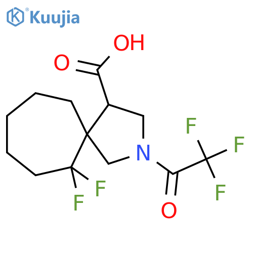 6,6-difluoro-2-(2,2,2-trifluoroacetyl)-2-azaspiro4.6undecane-4-carboxylic acid structure