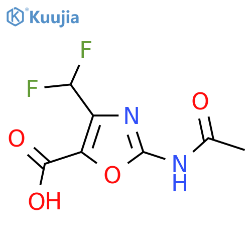 4-(Difluoromethyl)-2-acetamido-1,3-oxazole-5-carboxylic acid structure