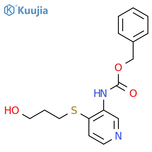 benzyl N-{4-(3-hydroxypropyl)sulfanylpyridin-3-yl}carbamate structure