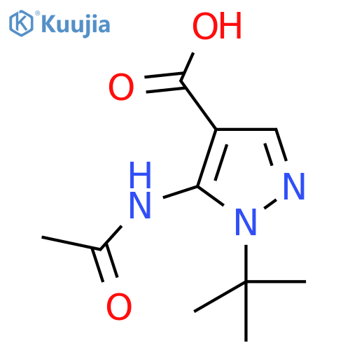 1-tert-butyl-5-acetamido-1H-pyrazole-4-carboxylic acid structure