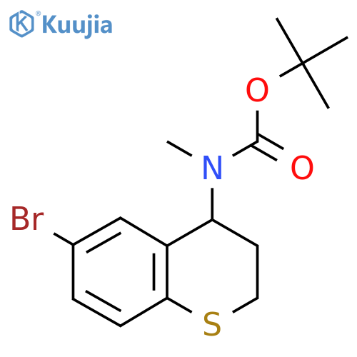 tert-butyl N-(6-bromo-3,4-dihydro-2H-1-benzothiopyran-4-yl)-N-methylcarbamate structure