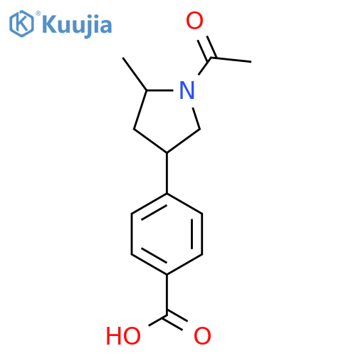 4-(1-Acetyl-5-methylpyrrolidin-3-yl)benzoic acid structure