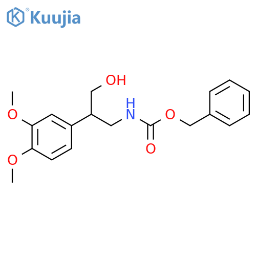 benzyl N-2-(3,4-dimethoxyphenyl)-3-hydroxypropylcarbamate structure