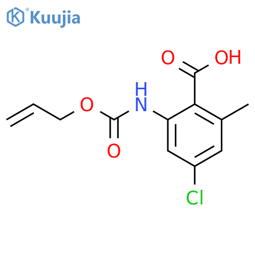 4-chloro-2-methyl-6-{(prop-2-en-1-yloxy)carbonylamino}benzoic acid structure