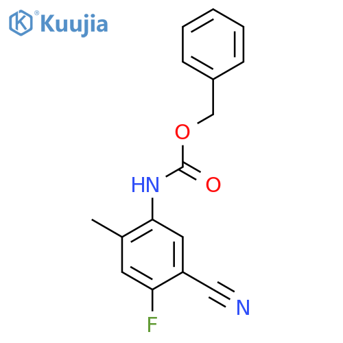 benzyl N-(5-cyano-4-fluoro-2-methylphenyl)carbamate structure