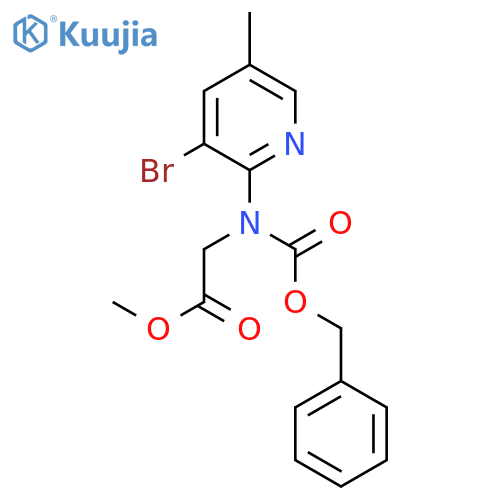methyl 2-{(benzyloxy)carbonyl(3-bromo-5-methylpyridin-2-yl)amino}acetate structure