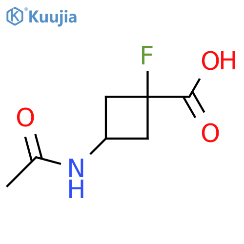 3-Acetamido-1-fluorocyclobutane-1-carboxylic acid structure