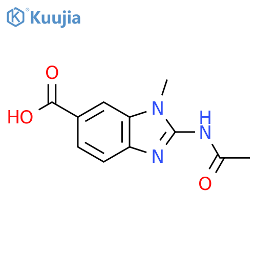 2-acetamido-1-methyl-1H-1,3-benzodiazole-6-carboxylic acid structure