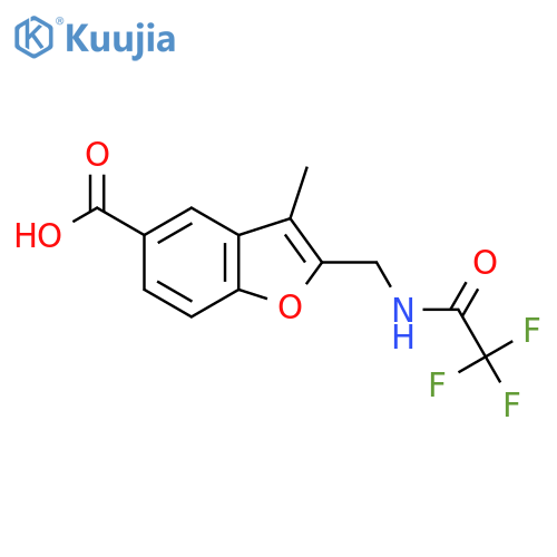 3-methyl-2-(2,2,2-trifluoroacetamido)methyl-1-benzofuran-5-carboxylic acid structure