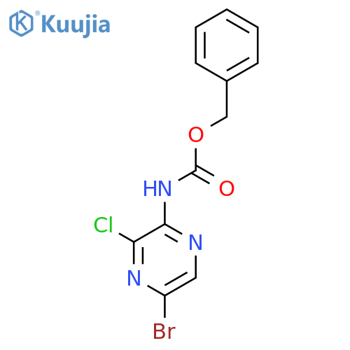 benzyl N-(5-bromo-3-chloropyrazin-2-yl)carbamate structure