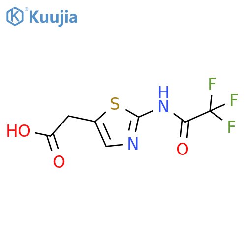 2-2-(2,2,2-trifluoroacetamido)-1,3-thiazol-5-ylacetic acid structure