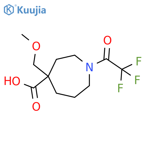4-(Methoxymethyl)-1-(2,2,2-trifluoroacetyl)azepane-4-carboxylic acid structure