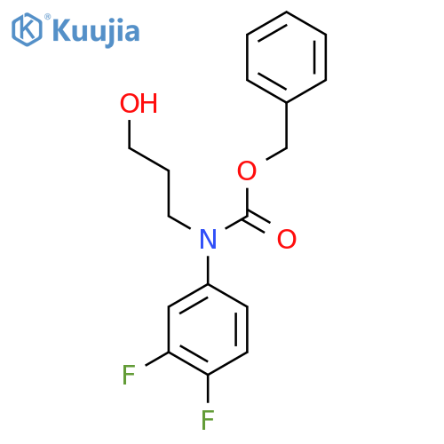 benzyl N-(3,4-difluorophenyl)-N-(3-hydroxypropyl)carbamate structure