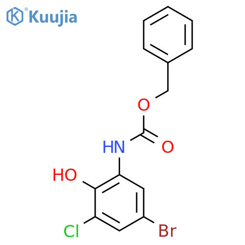 benzyl N-(5-bromo-3-chloro-2-hydroxyphenyl)carbamate structure