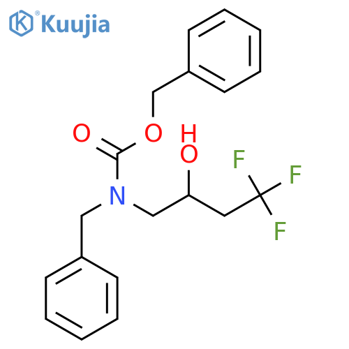 benzyl N-benzyl-N-(4,4,4-trifluoro-2-hydroxybutyl)carbamate structure