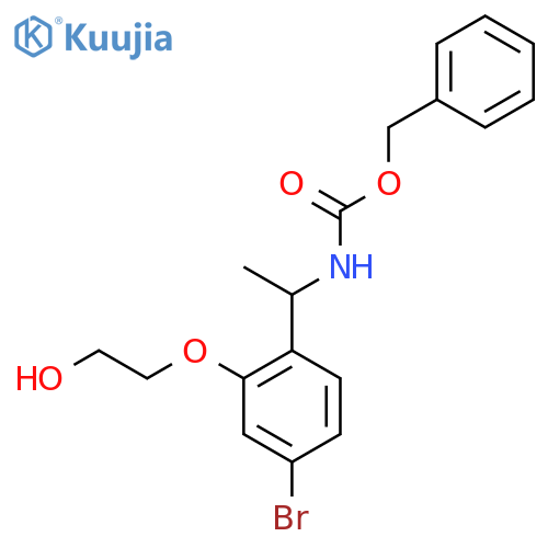 benzyl N-{1-4-bromo-2-(2-hydroxyethoxy)phenylethyl}carbamate structure