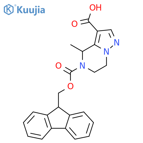 5-{(9H-fluoren-9-yl)methoxycarbonyl}-4-methyl-4H,5H,6H,7H-pyrazolo1,5-apyrazine-3-carboxylic acid structure