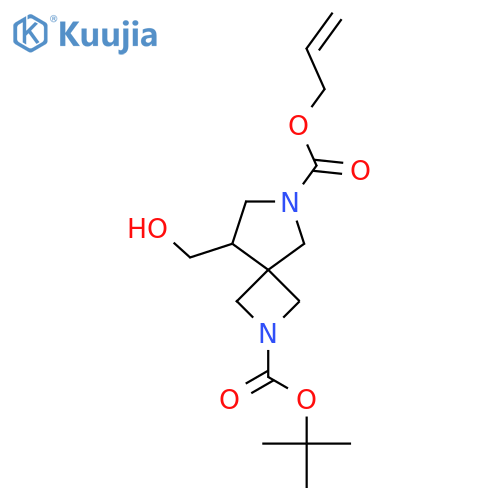 2-Tert-butyl 6-prop-2-en-1-yl 8-(hydroxymethyl)-2,6-diazaspiro[3.4]octane-2,6-dicarboxylate structure