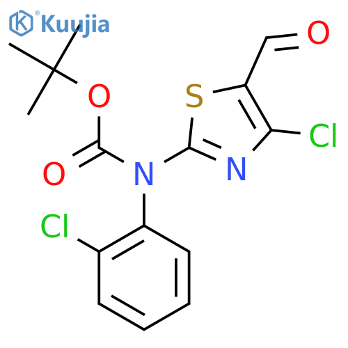tert-butyl N-(4-chloro-5-formyl-1,3-thiazol-2-yl)-N-(2-chlorophenyl)carbamate structure
