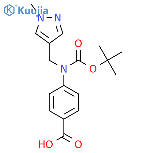 4-{(tert-butoxy)carbonyl(1-methyl-1H-pyrazol-4-yl)methylamino}benzoic acid structure