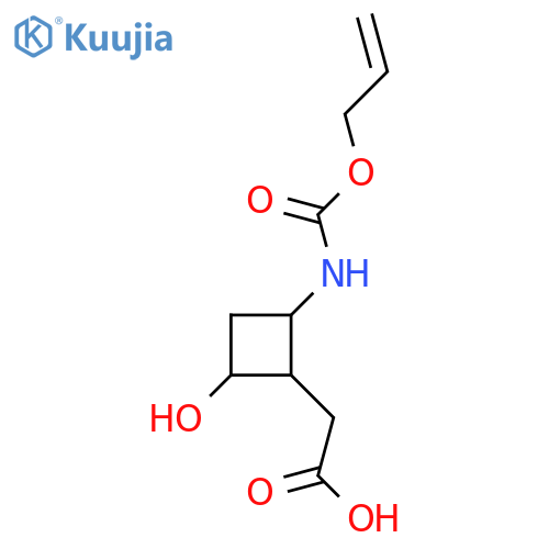 2-(2-hydroxy-4-{(prop-2-en-1-yloxy)carbonylamino}cyclobutyl)acetic acid structure
