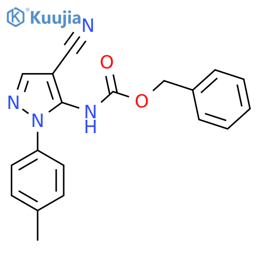 benzyl N-4-cyano-1-(4-methylphenyl)-1H-pyrazol-5-ylcarbamate structure