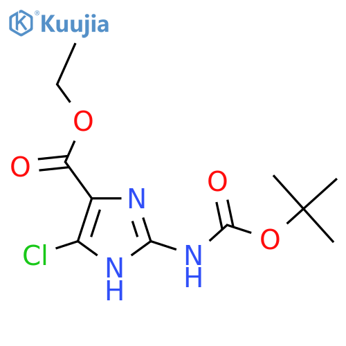 ethyl 2-{(tert-butoxy)carbonylamino}-4-chloro-1H-imidazole-5-carboxylate structure