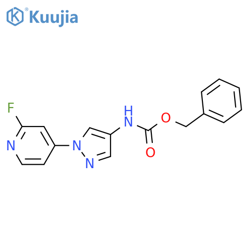 benzyl N-1-(2-fluoropyridin-4-yl)-1H-pyrazol-4-ylcarbamate structure