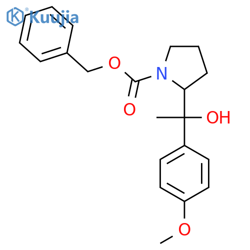 benzyl 2-1-hydroxy-1-(4-methoxyphenyl)ethylpyrrolidine-1-carboxylate structure