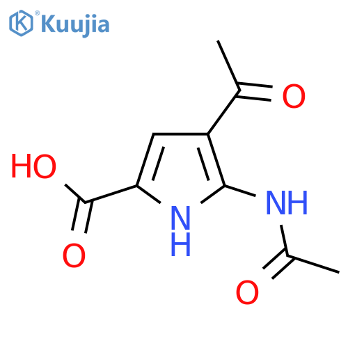 4-acetyl-5-acetamido-1H-pyrrole-2-carboxylic acid structure