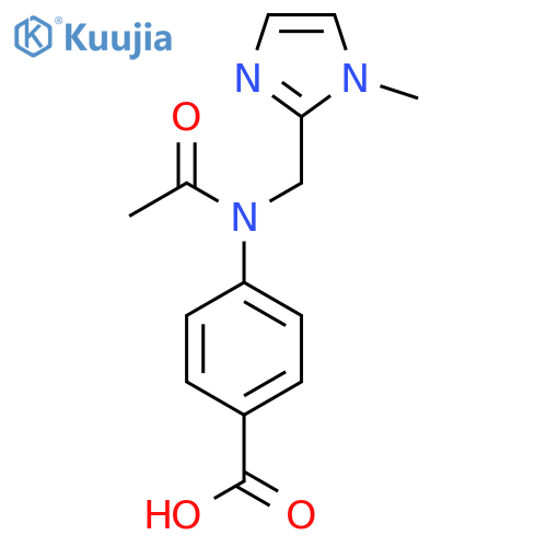 4-{N-[(1-methyl-1H-imidazol-2-yl)methyl]acetamido}benzoic acid structure